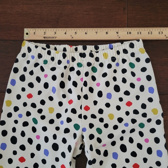 Hanna Andersson Girls White Multicolor Polka Dot Leggings Size 12 Pull-On Comfy - Picture 5 of 7